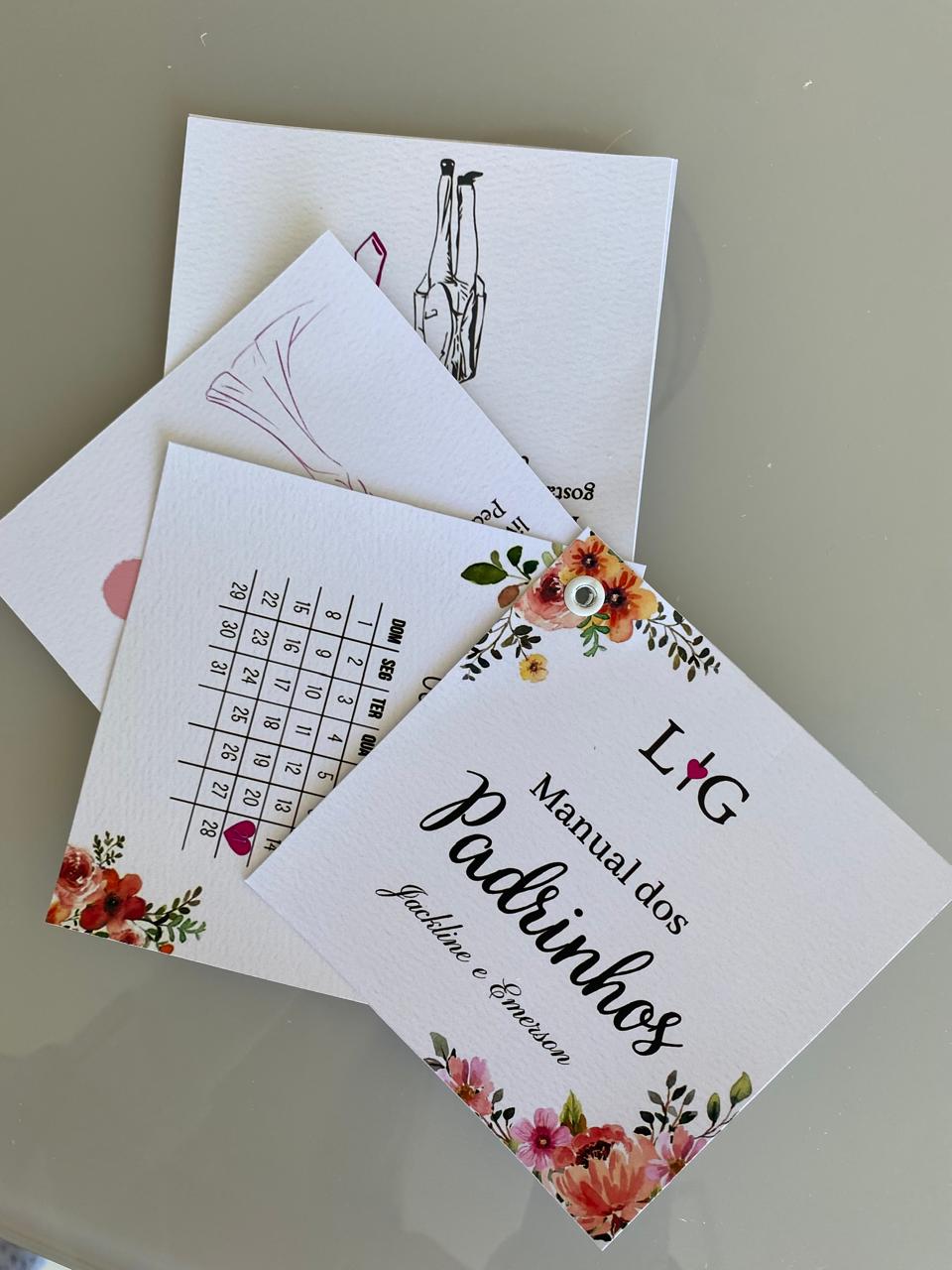 Manual personalizada para padrinhos - Casamento!