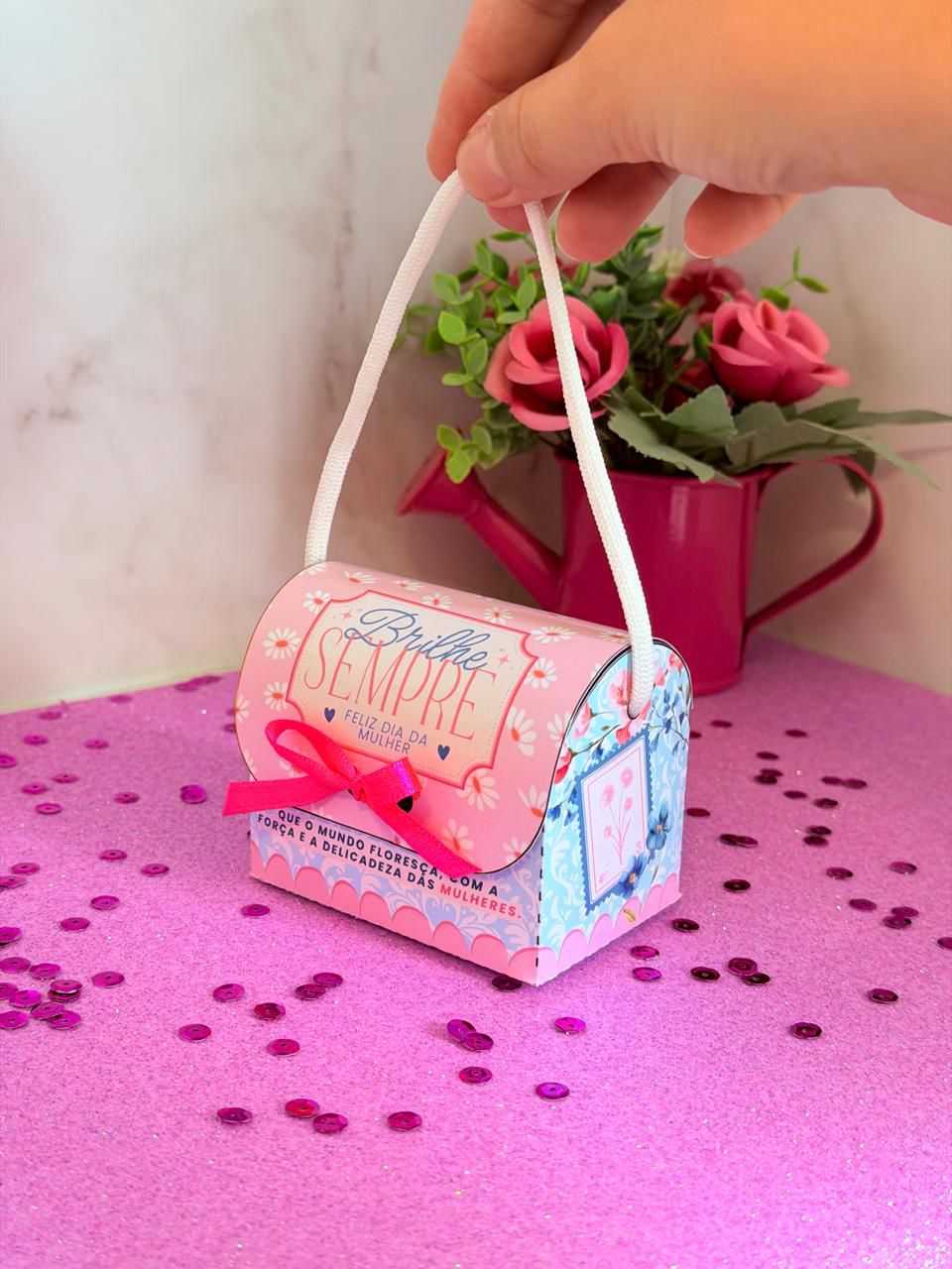 Bolsinha com bombom - Dia da mulher