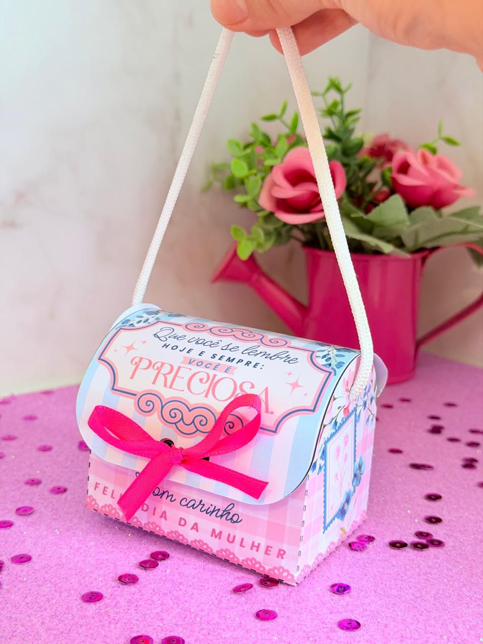 Bolsinha com sabonete - Dia da Mulher