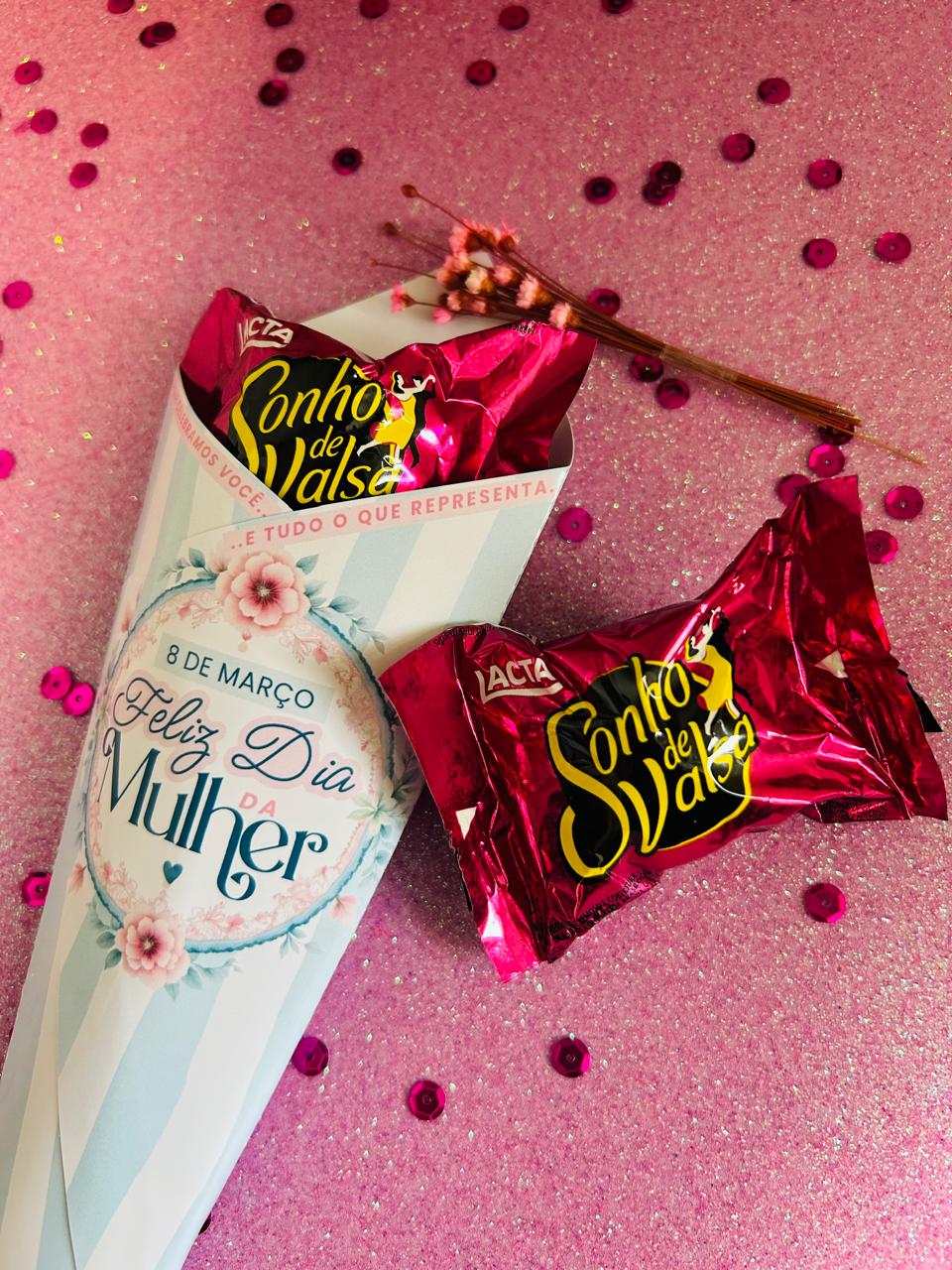 Mini Buquê com bombons - Dia da Mulher