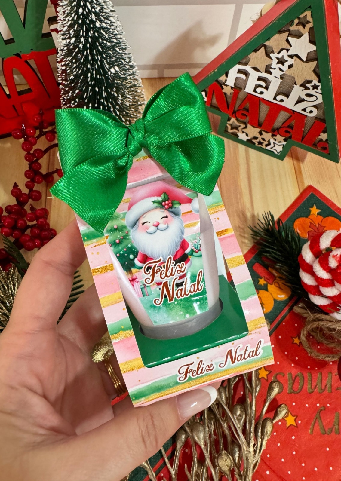 Lembrança Personalizada com Creme Hidratante de Natal