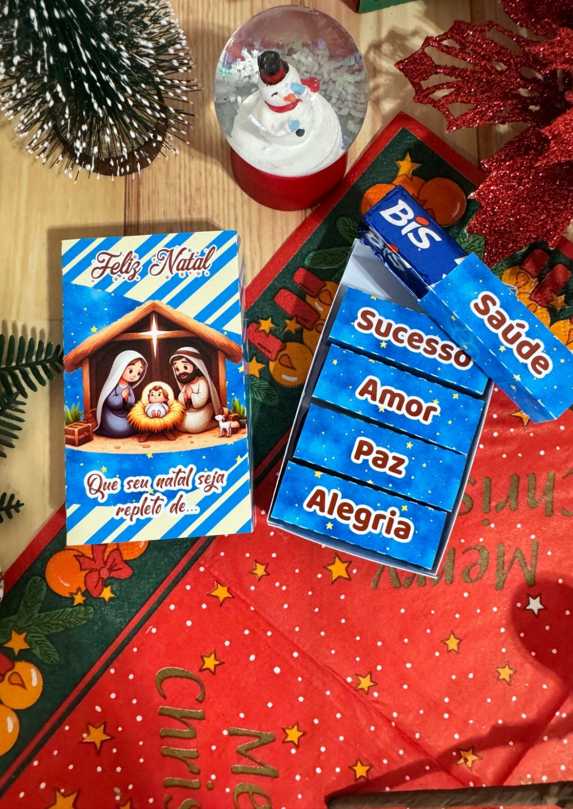 Lembrança Mini Caixinha com Bis - Natal