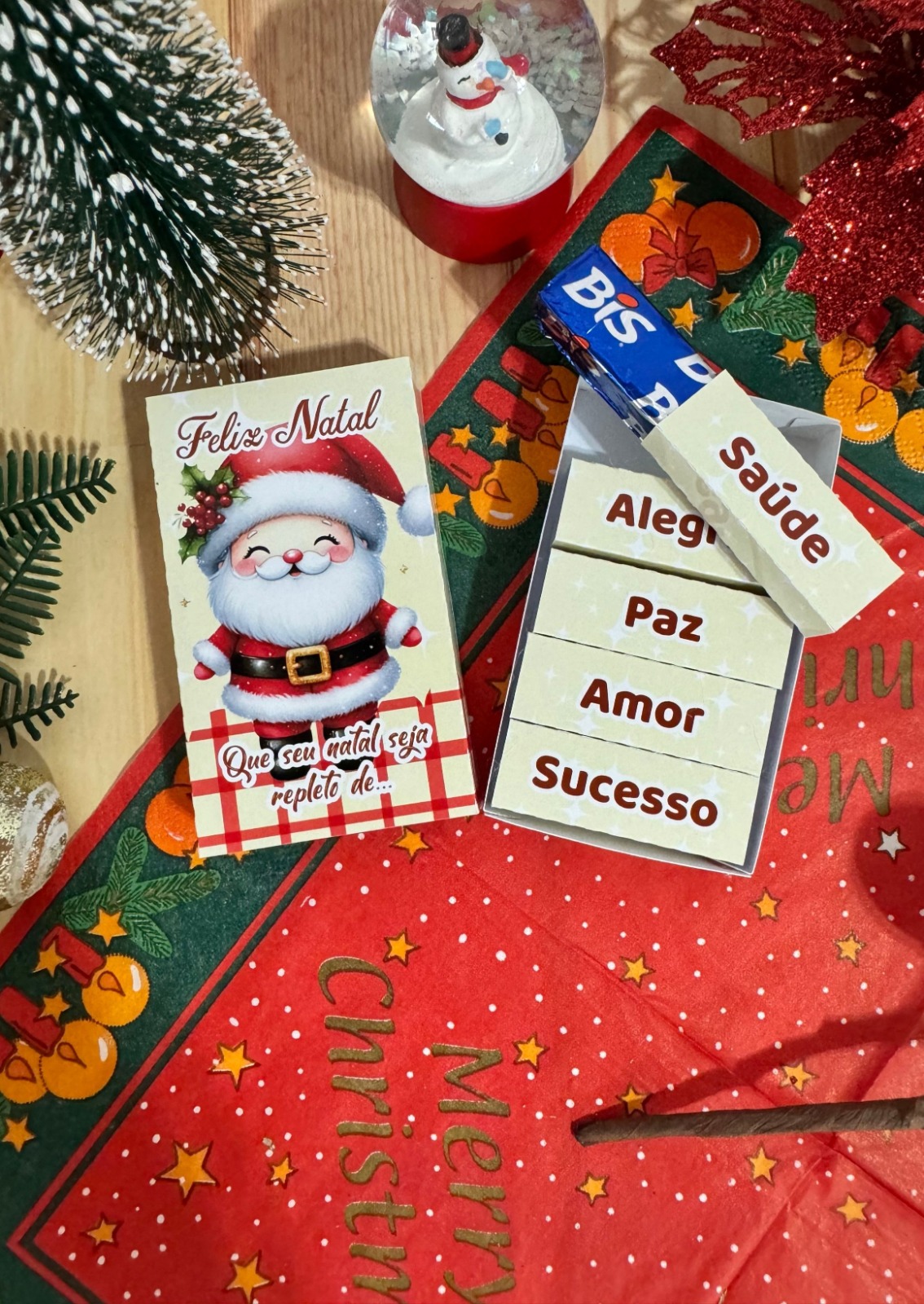 Lembrança Mini Caixinha com Bis - Natal
