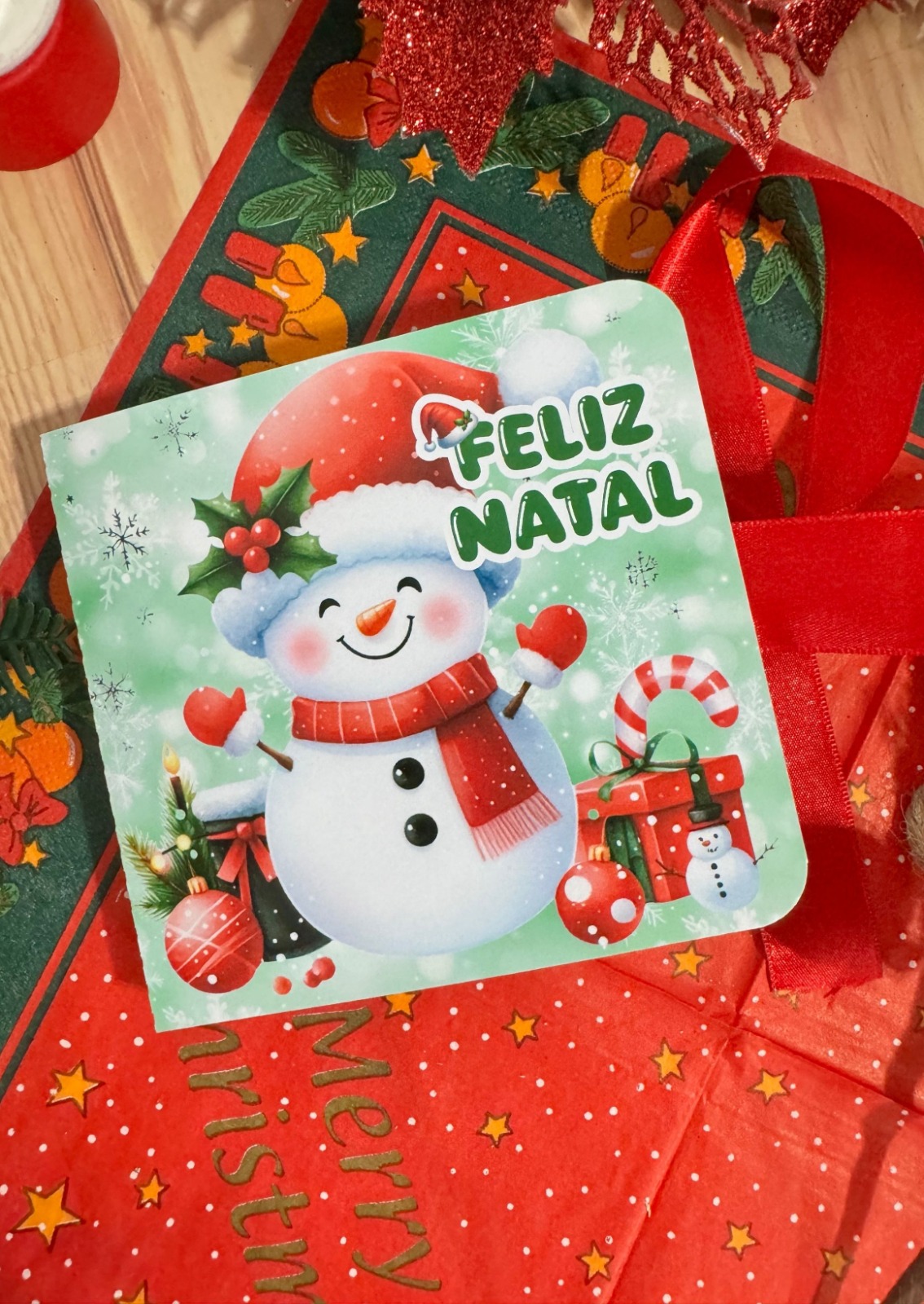 Lembrança com Chocolate Talento Personalizado Natal