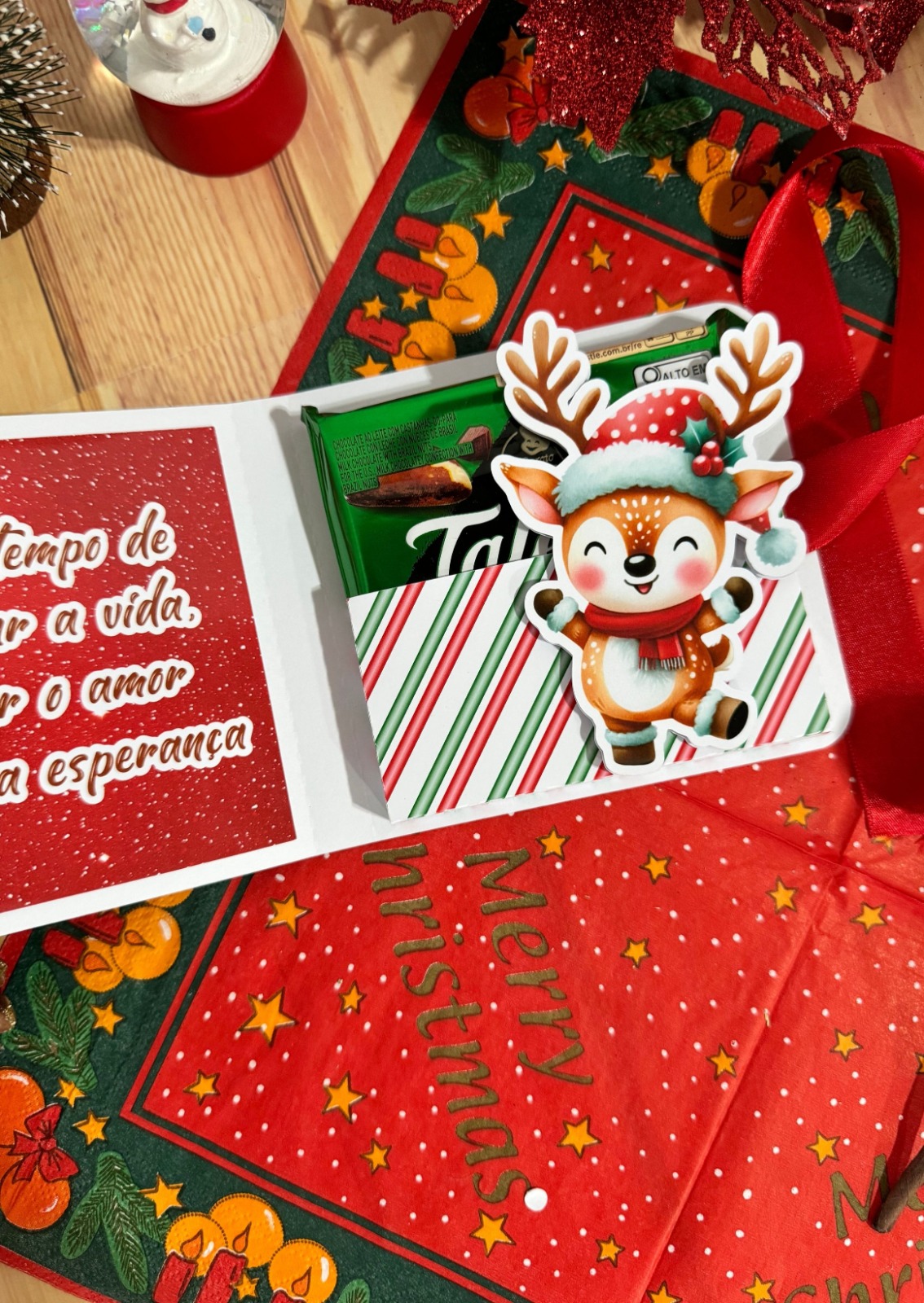 Lembrança com Chocolate Talento Personalizado Natal