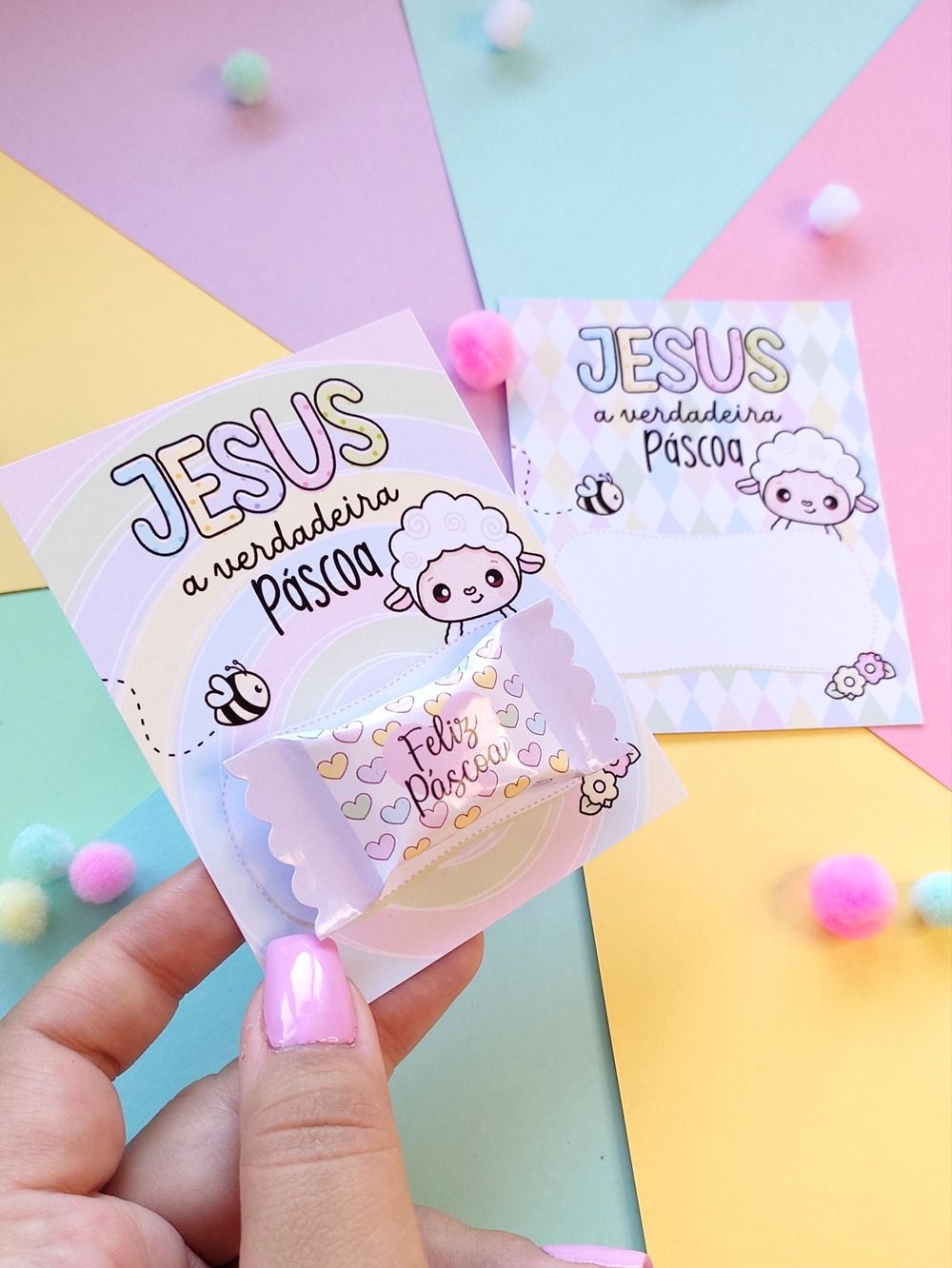 Card personalizado com bala - Páscoa