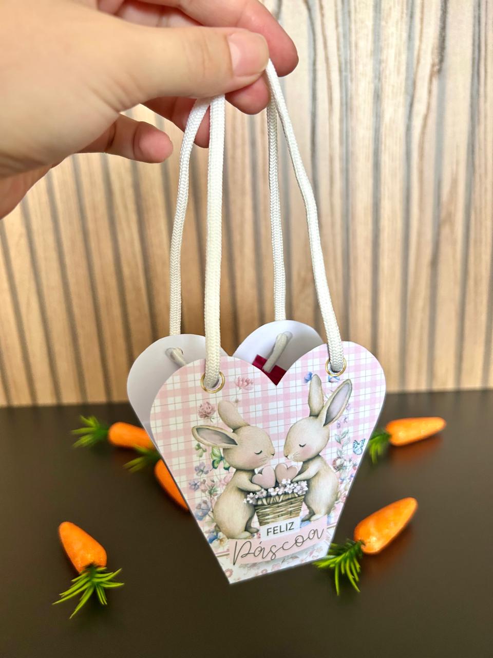 Porta bombom Coração - Páscoa